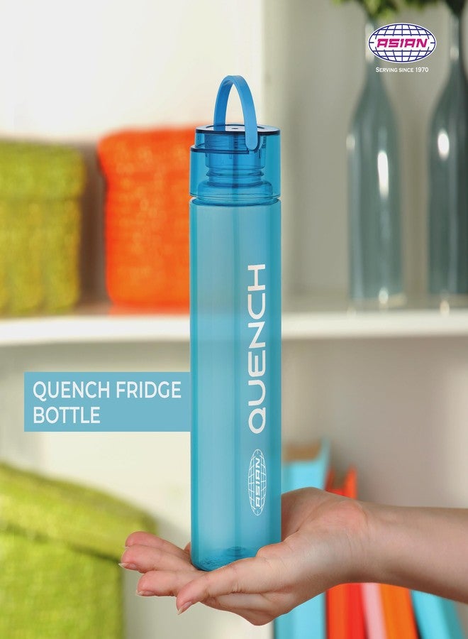Asian Plastowares - Quench Water Bottle - 1 Litre | Lightweight Plastic Bottle for Home, School & Office | BPA-Free, Leak-Proof, Durable & Easy-to-Carry | Fridge Bottle | Blue - Image 2